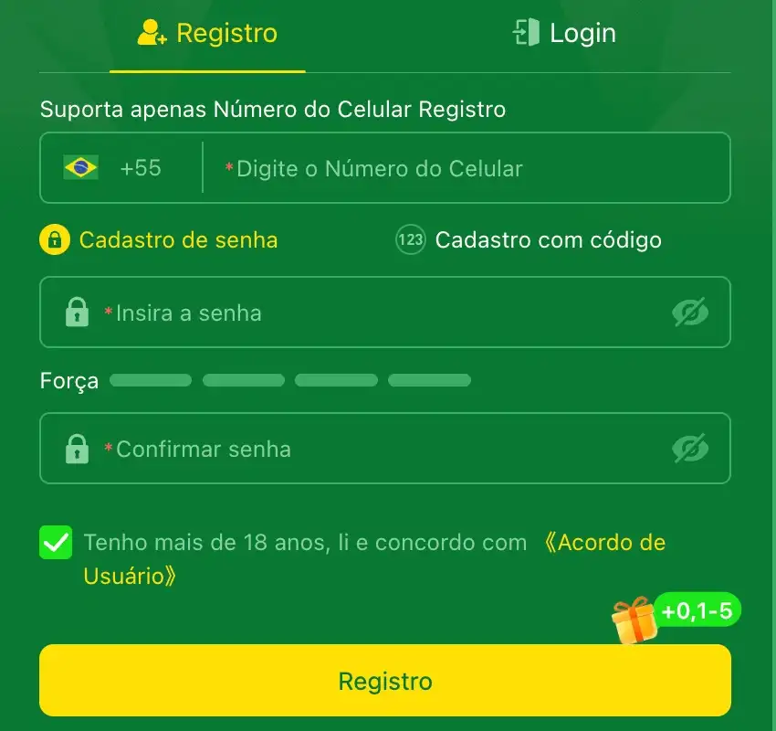 registro e login